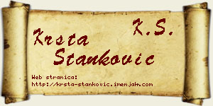 Krsta Stanković vizit kartica